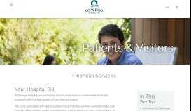 
							         Financial Services | Oswego Health | Oswego, New York								  
							    