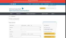 
							         Find a Doctor - Beth Israel Deaconess Hospital–Needham								  
							    