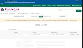 
							         Find a Doctor | Frankfort Regional Medical Center								  
							    