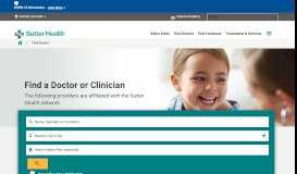 
							         Find a Doctor in Northern California | Sutter Health								  
							    