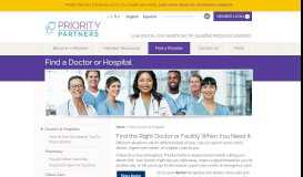 
							         Find a Doctor or Hospital - Priority Partners MCO								  
							    