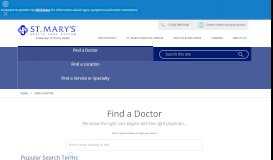 
							         Find a Doctor - St. Mary's Hospital and Health Care System								  
							    