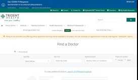 
							         Find a Doctor | Trident Health System								  
							    