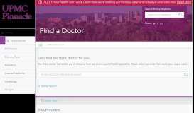 
							         Find a Doctor | UPMC Pinnacle								  
							    