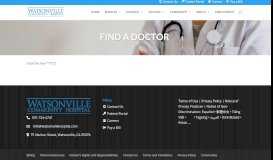 
							         Find A Doctor | Watsonville Community Hospital								  
							    