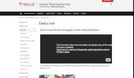 
							         Find a Job | Career Planning Service - McGill University								  
							    