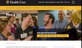 
							         Find a Job - MU Health Care - Columbia, MO								  
							    