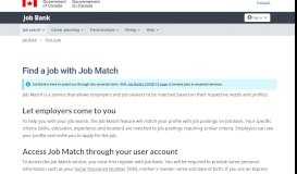 
							         Find a job with Job Match - Job Bank								  
							    