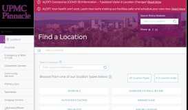 
							         Find a Location | UPMC Pinnacle								  
							    