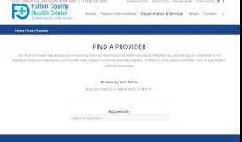 
							         Find a Physician – Fulton County Health Center								  
							    