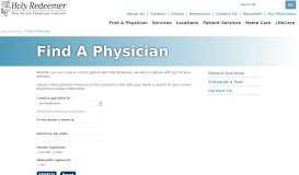 
							         Find A Physician | Holy Redeemer Philadelphia, Meadowbrook								  
							    