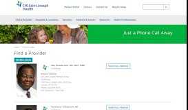
							         Find a Provider - CHI Saint Joseph Health								  
							    