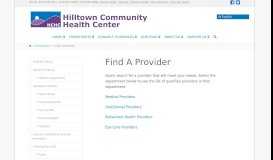 
							         Find A Provider - Hilltown Community Health Center								  
							    