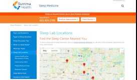 
							         Find a Sleep Clinic Near You | Summa Sleep Medicine Locations								  
							    