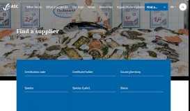 
							         Find a supplier - Aquaculture Stewardship Council								  
							    