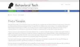 
							         Find a Therapist – Behavioral Tech								  
							    