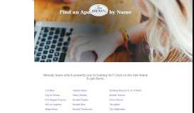 
							         Find an Apartment by Name | Steve Brown Apartments								  
							    