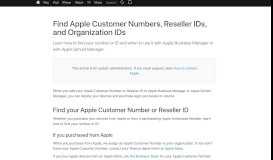 
							         Find Apple Customer Numbers, DEP Reseller IDs, and DEP Customer ...								  
							    