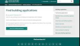 
							         Find building applications - Stockport Council								  
							    