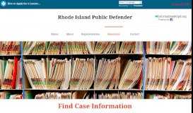 
							         Find Case Information - Rhode Island Public Defender								  
							    