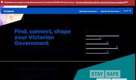 
							         Find, connect, shape your Victorian Government								  
							    
