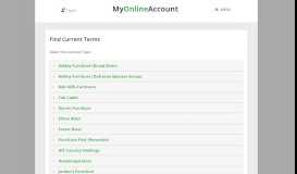 
							         Find Current Terms - my online account								  
							    