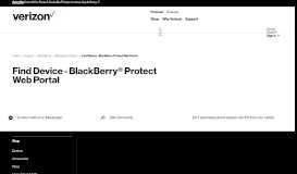 
							         Find Device - BlackBerry Protect Web Portal | Verizon Wireless								  
							    