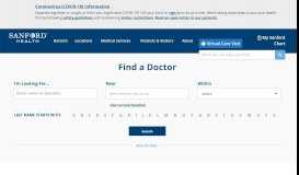 
							         Find Doctors | Find Sanford Health Doctors Near You								  
							    