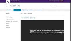 
							         Find Housing : | Northwestern Student Affairs - Northwestern University								  
							    