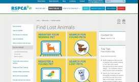 
							         Find lost animals - RSPCA Queensland								  
							    