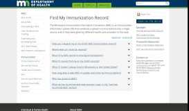 
							         Find My Immunization Record - Minnesota Dept. of Health								  
							    