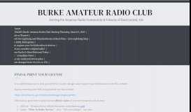 
							         Find & print your license - Burke Amateur Radio Club								  
							    