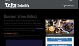 
							         Find Resources for New Students with Health Service - Tufts Student ...								  
							    