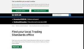 
							         Find your local Trading Standards office - GOV.UK								  
							    