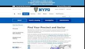 
							         Find Your Precinct and Sector - NYPD - NYC - NYC.gov								  
							    