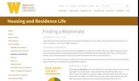 
							         Finding a Roommate | Residence Life | Western Michigan University								  
							    