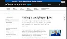 
							         Finding & applying for jobs - New Zealand Now								  
							    
