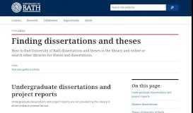 
							         Finding dissertations and theses - bath.ac.uk								  
							    