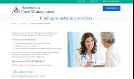 
							         Finding in-network providers - from Ascension Care Management								  
							    