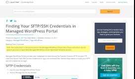 
							         Finding Your SFTP/SSH Credentials in Managed WordPress Portal ...								  
							    