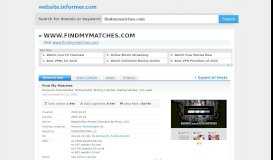 
							         findmymatches.com at WI. Find My Matches - Website Informer								  
							    