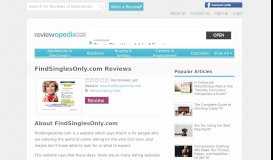 
							         FindSinglesOnly.com Reviews - Legit or Scam? - Reviewopedia								  
							    