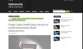 
							         Finger Lakes Health pays ransom to avoid ransomware attack ...								  
							    