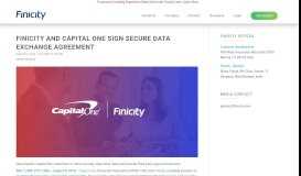 
							         Finicity and Capital One Sign Secure Data Exchange Agreement								  
							    