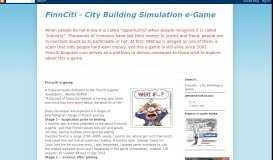 
							         FinnCiti - City Building Simulation e-Game: Finnciti e-game								  
							    