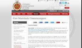 
							         Fire Marshals Communiques | Ontario Association of Fire Chiefs								  
							    