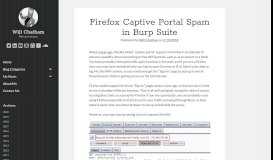 
							         Firefox Captive Portal Spam in Burp Suite | Will Chatham								  
							    