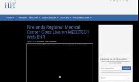
							         Firelands Regional Medical Center Goes Live on MEDITECH Web EHR								  
							    