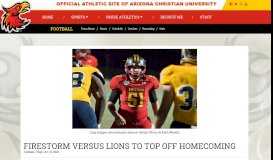 
							         Firestorm Versus Lions To Top Off ... - Arizona Christian University								  
							    