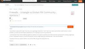 
							         Firewalls... Untangle vs Endian FW Community... opinions ...								  
							    